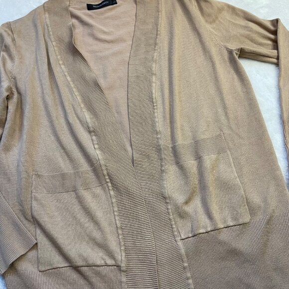 Merokeety Neutral Open Front Cardigan Sweater Women's Large Long Sleeve Viscose - Picture 4 of 9